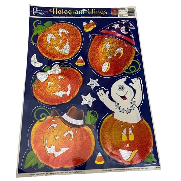 Bundle 3 Hologram Halloween Window Clings - Picture 3 of 13